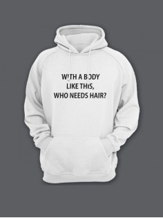 Толстовка женская с капюшоном с принтом / Модные худи с прикольной надписью