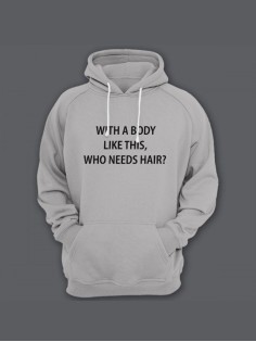 Толстовка женская с капюшоном с принтом / Модные худи с прикольной надписью