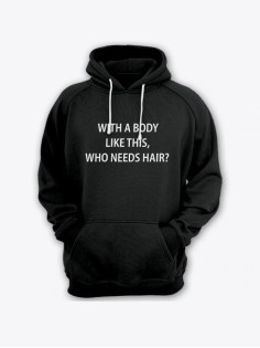 Толстовка женская с капюшоном с принтом / Модные худи с прикольной надписью