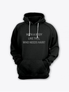 Толстовка женская с капюшоном с принтом / Модные худи с прикольной надписью