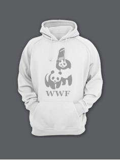Модные худи женские с оригинальным принтом / Толстовка женская с прикольной надписью WWF