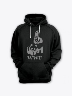 Модные худи женские с оригинальным принтом / Толстовка женская с прикольной надписью WWF