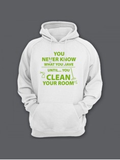 Модные худи женские с оригинальным принтом Clean your room / Толстовка женская с прикольной надписью