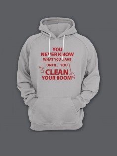 Модные худи женские с оригинальным принтом Clean your room / Толстовка женская с прикольной надписью