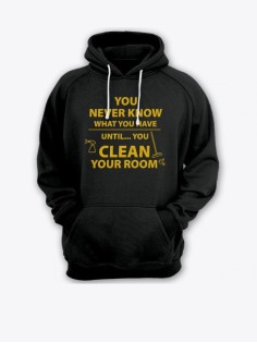Модные худи женские с оригинальным принтом Clean your room / Толстовка женская с прикольной надписью