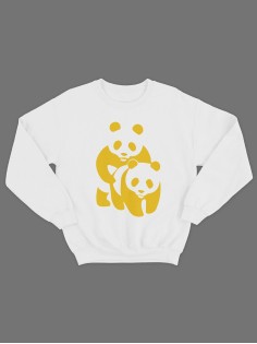 Свитшот женский модный с принтом Панды / Толстовка для женщин с надписью