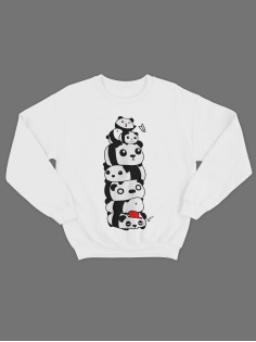 Модный женский свитшот со смешными надписями  / Оригинальный принт на свитшоте Панды