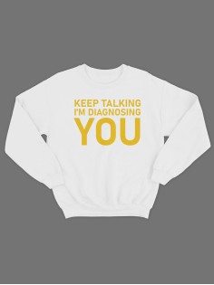 Крутая толстовка с оригинальной надписью Keep talking you / Свитшот женский с принтом
