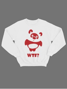 Толстовка без капюшона с прикольной надписью WTF? / Интересные надписи на толстовке