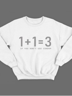 Толстовка без капюшона с прикольной надписью If you don't use / Интересные надписи на толстовке