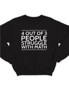 Свитшот женский модный с принтом 4 out of 3 people / Толстовка для женщин с надписью