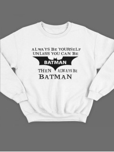 Мужской свитшот с принтом Batman / Толстовка без капюшона / Подарок мужчине на день рождения