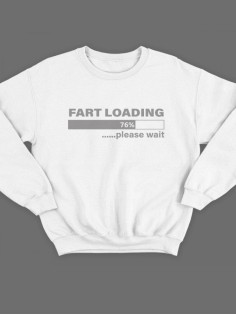 Крутая толстовка с оригинальной надписью Fart loading / Свитшот женский с принтом
