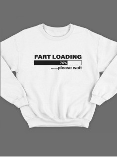 Крутая толстовка с оригинальной надписью Fart loading / Свитшот женский с принтом