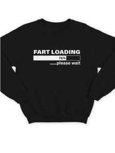 Крутая толстовка с оригинальной надписью Fart loading / Свитшот женский с принтом
