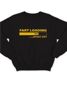 Крутая толстовка с оригинальной надписью Fart loading / Свитшот женский с принтом