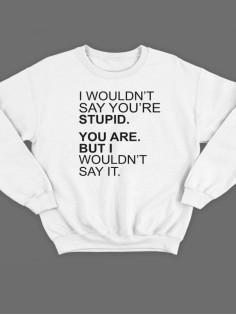 Крутая толстовка с оригинальной надписью Stupid / свитшот женский с принтом