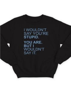 Крутая толстовка с оригинальной надписью Stupid / свитшот женский с принтом