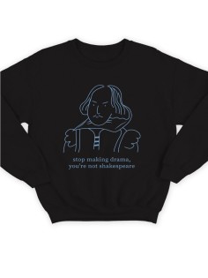 Свитшот женский модный с принтом Stop making drama / Толстовка для женщин с надписью