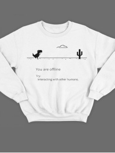Модный женский свитшот со смешными надписями  / Оригинальный принт на свитшоте You are offline