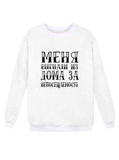 Женский свитшот с принтом «Меня выгнали из дома» / Модная толстовка без капюшона.
