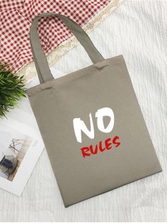 Сумка шоппер из ткани с принтом бежевый черный