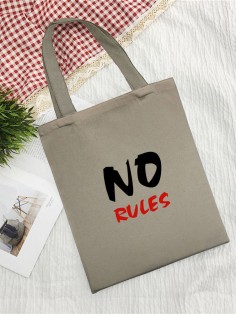 Сумка шоппер из ткани с принтом бежевый черный