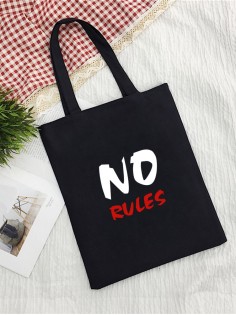 Сумка шоппер из ткани с принтом бежевый черный