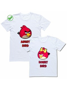Футболки для двоих со смешными надписями Angry bird & Honey bird/Парные для влюбленных