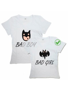 Футболки для двоих со смешными надписями Bad boy & Bad girl/Парные для влюбленных