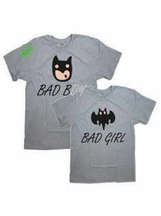 Футболки для двоих со смешными надписями Bad boy & Bad girl/Парные для влюбленных