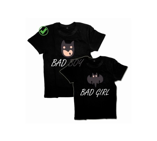 Футболки для двоих со смешными надписями Bad boy & Bad girl/Парные для влюбленных