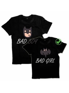 Футболки для двоих со смешными надписями Bad boy & Bad girl/Парные для влюбленных