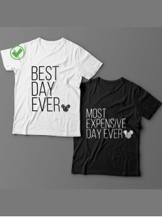 Оригинальные парные футболки для двух влюбленных / Семейный Лук Best day ever