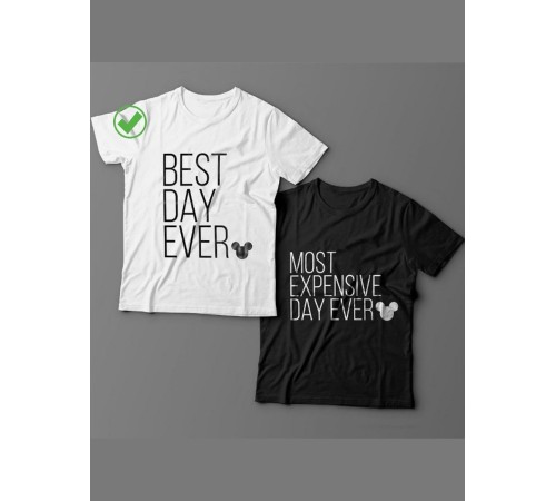 Оригинальные парные футболки для двух влюбленных / Семейный Лук Best day ever