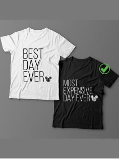 Оригинальные парные футболки для двух влюбленных / Семейный Лук Best day ever