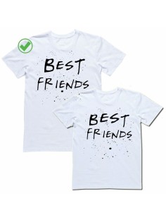 Футболки для двоих со смешными надписями с принтом Best friends/Парные для друзей