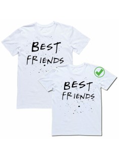 Футболки для двоих со смешными надписями с принтом Best friends/Парные для друзей