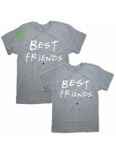 Футболки для двоих со смешными надписями с принтом Best friends/Парные для друзей