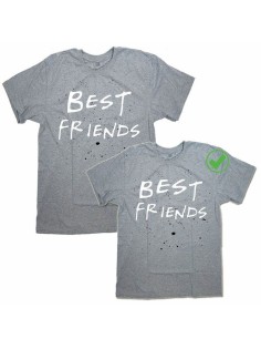 Футболки для двоих со смешными надписями с принтом Best friends/Парные для друзей