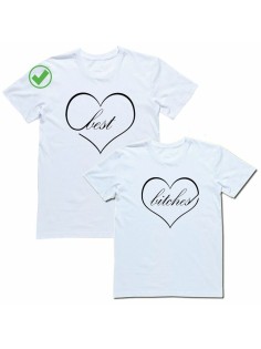 Парные футболки для друзей/для двоих с принтом Best bitches