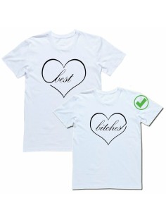 Парные футболки для друзей/для двоих с принтом Best bitches