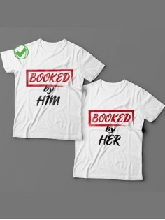 Парные футболки для молодоженов и для двоих влюбленных, для мужа и жены Booked