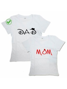 Парные футболки для мужа и жены, для парня и девушки с надписью Dad&Mom/для двоих