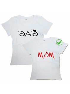 Парные футболки для мужа и жены, для парня и девушки с надписью Dad&Mom/для двоих