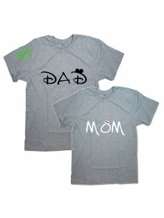 Парные футболки для мужа и жены, для парня и девушки с надписью Dad&Mom/для двоих