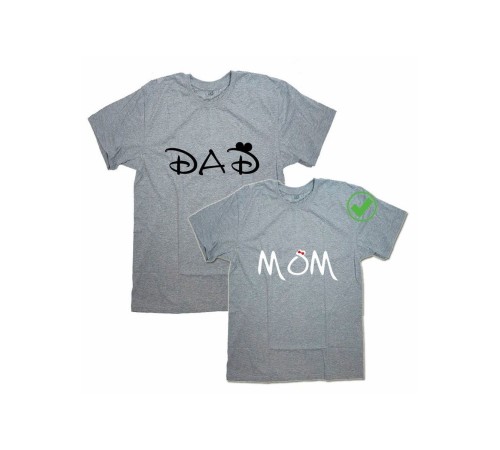 Парные футболки для мужа и жены, для парня и девушки с надписью Dad&Mom/для двоих