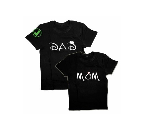 Парные футболки для мужа и жены, для парня и девушки с надписью Dad&Mom/для двоих