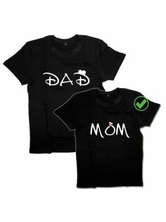 Парные футболки для мужа и жены, для парня и девушки с надписью Dad&Mom/для двоих