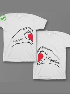 Парные футболки для мужа и жены, для парня и девушки Forever together/для двоих
